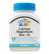 21ST CENTURY CALCIUM MAGNESIUM ZINC +D3 TABS 90CT